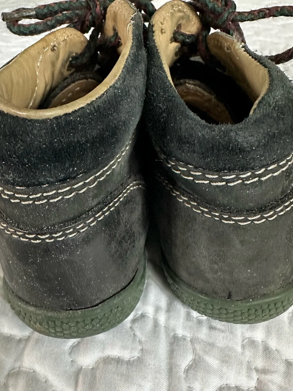Boys Italian Black Leather suede Lace-Up Shoes